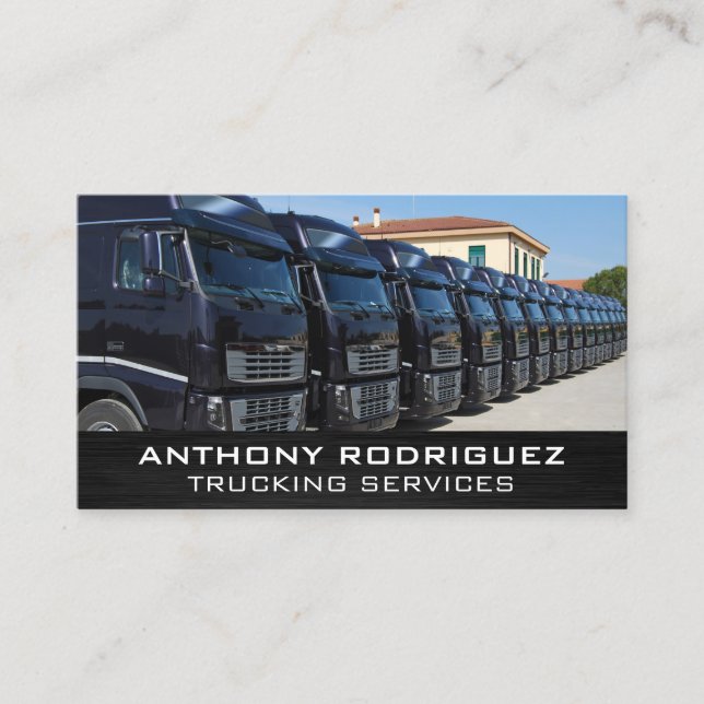 Carte De Visite Flotte de semi-camions | Transporteur logistique (Devant)
