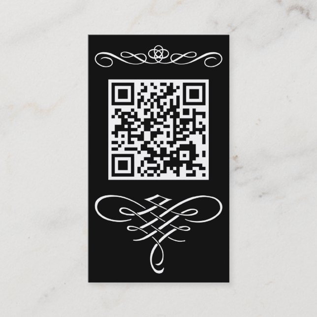 Carte De Visite Flourish de code de QR (Devant)