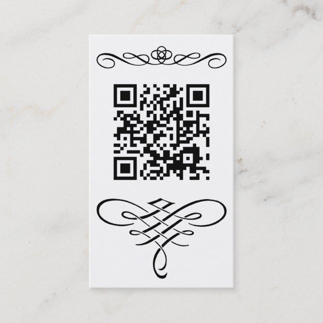 Carte De Visite Flourish de code de QR (Devant)