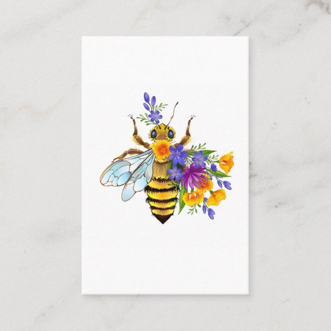 Carte De Visite Flower bee with wild plants (Devant)