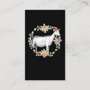 Carte De Visite Flower Goat Girl Bandana Amoureux des animaux