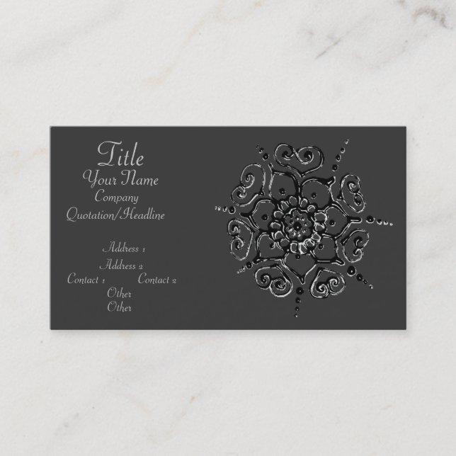 Carte De Visite Flower Of Love (Henna) (Silver/Effect) (Devant)