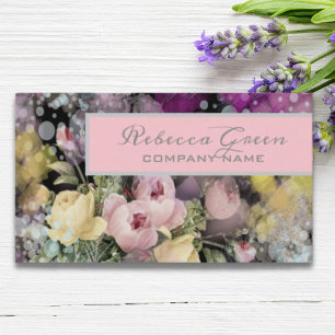 Carte De Visite Flower shop Fleuriste aquarelle rose floral