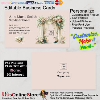 Carte De Visite Flower Wall Curtain Wedding Planner Marriage Event