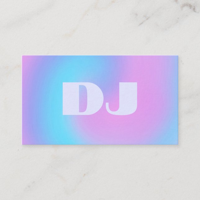 Carte De Visite Fluid Art Pastel Lilac Light Blue Neon DJ (Devant)