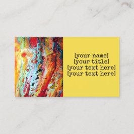Carte De Visite Fluide de versement acrylique d'art abstrait de