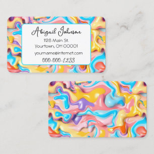 Carte De Visite Fluide Plastique Abstrait Pastel