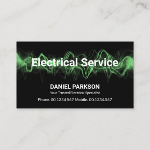 Carte De Visite Flux d'électricité verte lumineuse, électricien