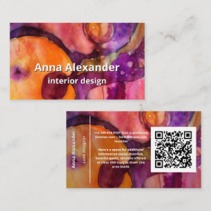 Carte De Visite Flux Lumineux   Aquarelle Abstraite Verte 