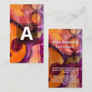 Carte De Visite Flux Lumineux   Aquarelle Abstraite Verte 