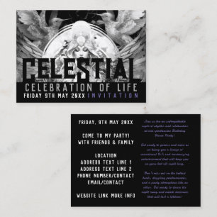 Carte De Visite Flyer de célébration de vie de déesse céleste pour