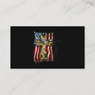Carte De Visite Foi USA Drapeau américain Croix chrétienne Jésus S