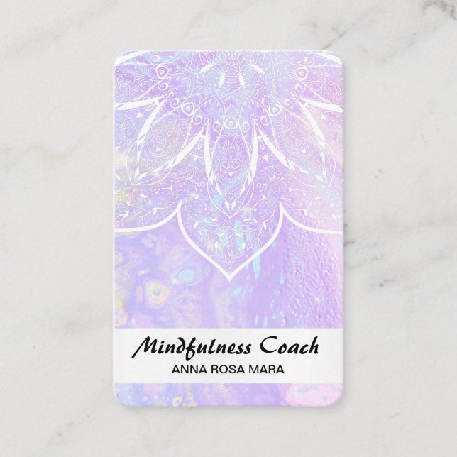 Carte De Visite *~* Foil AP2 Pastel Code QR Abstrait Mandala (Devant)