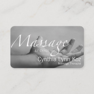Carte De Visite Fond de photo d'une main pour texte de massage