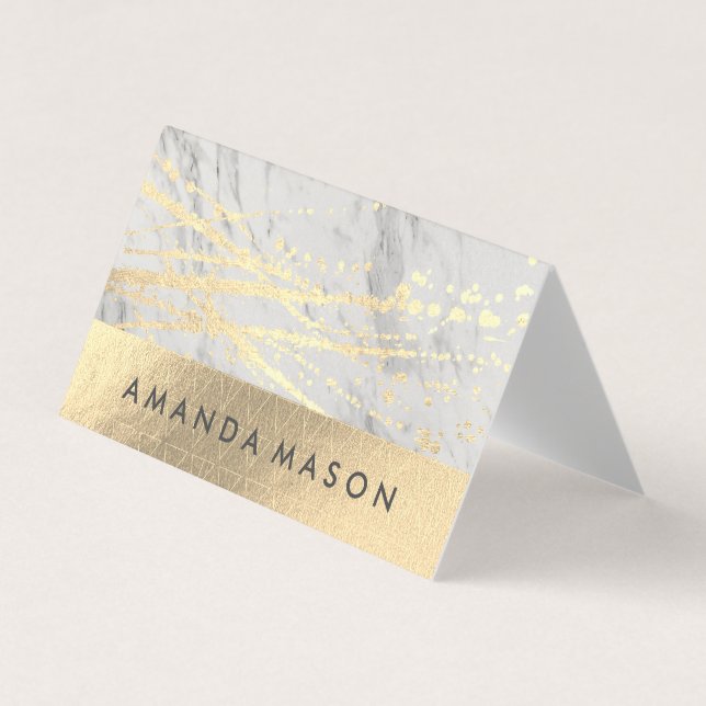 Carte De Visite Fond d'or | Lux Triangle Golden Splatter (Devant)