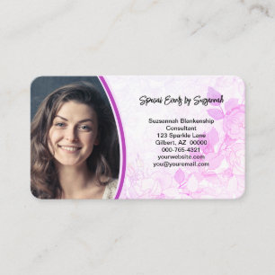 Carte De Visite Fond floral rose subtil pour photo professionnelle