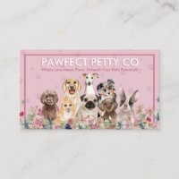 Fond Rose Empreintes de Patte Aquarelle Chiens Fle