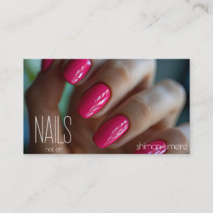 Carte De Visite Fondant Rose Nail Art