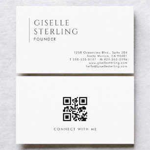 Carte De Visite Fondateur Code QR Professionnel Moderne