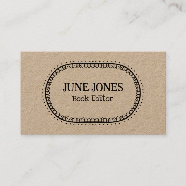 Carte De Visite Font artisanal Wonky Chic Personnalisé Whimsical K (Devant)