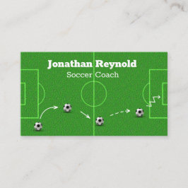 Carte De Visite Football Football Field Ball Plan de jeu Entraîneu
