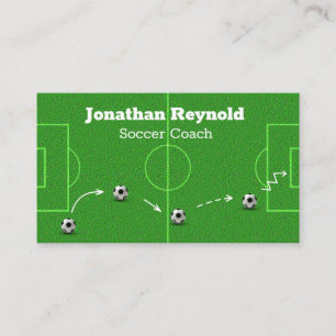 Carte De Visite Football Football Field Ball Plan de jeu Entraîneu