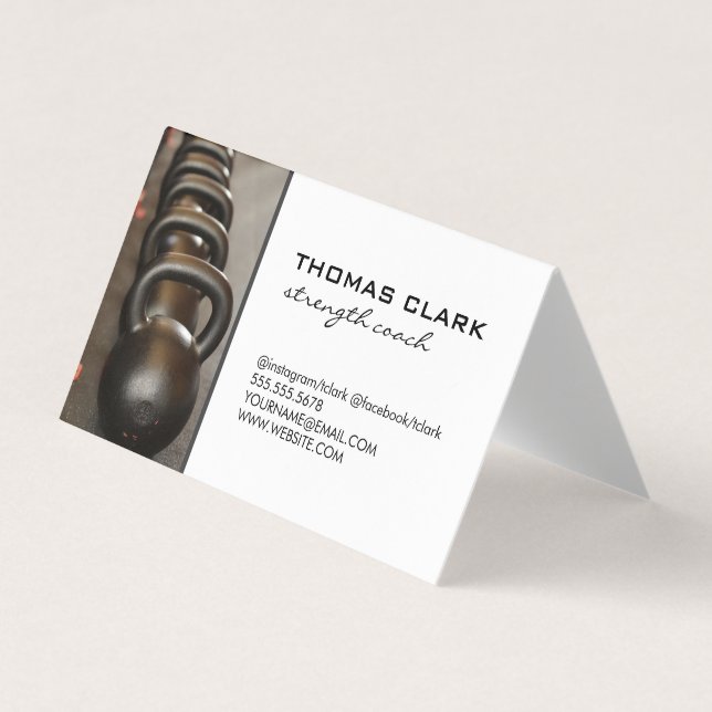 Carte De Visite Force entraîneur | Cloches de Kettle | Poids (Devant)