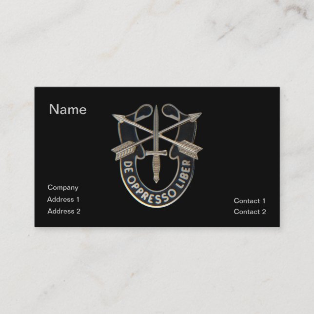 Carte De Visite Forces spéciales (Devant)