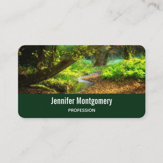 Carte De Visite Forest Creek Belle nature Paysage Photo (Devant)
