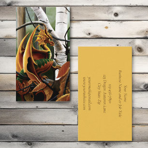Carte De Visite Forêt d'Automne Dragon Ambre Bouleau Fantastique
