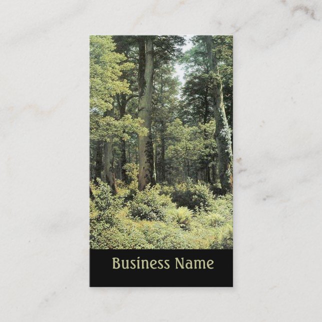 Carte De Visite Forêt de chêne| Peinture à l'huile du paysage (Devant)