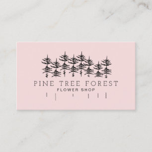 Carte De Visite Forêt de pins botaniques roses