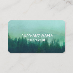 Carte De Visite forêt de pins montagne paysage brumeux de nature a