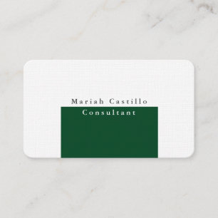 Carte De Visite Forêt Élégante Vert Blanc Minimaliste Moderne