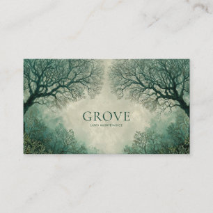 Carte De Visite Forêt Enchantée Arbre Noueux Livre d'Histoires Vin