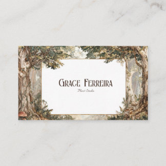 Carte De Visite Forêt Enchantée Rustique & Champignons