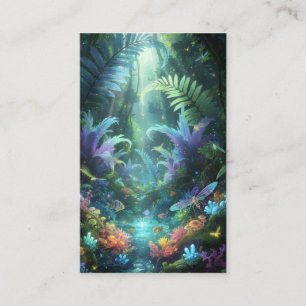 Carte De Visite Forêt Magique Bioluminescente Jungle Enchantée
