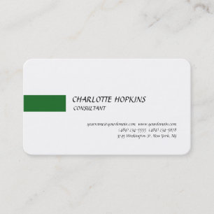 Carte De Visite Forêt moderne Vert blanc minimaliste Plaque