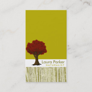 Carte De Visite Forêt naturelle Arbre d'or soin paysage pelouse
