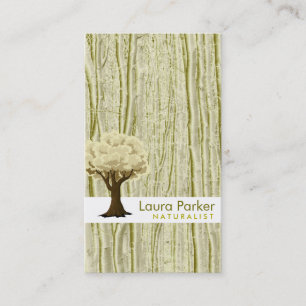 Carte De Visite Forêt naturelle Arbre d'or soin paysage pelouse