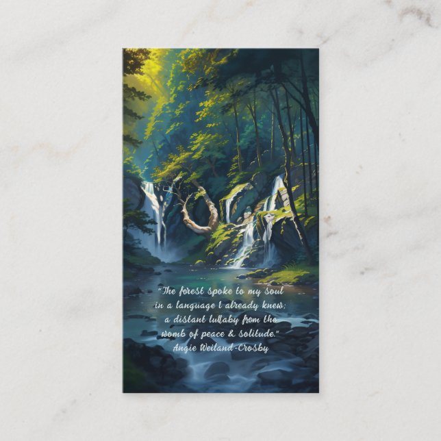 Carte De Visite Forêt naturelle YOGA Texte caché Reiki Citations p (Devant)