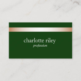 Carte De Visite Forêt Vert moderne Rose or rayé élégant 