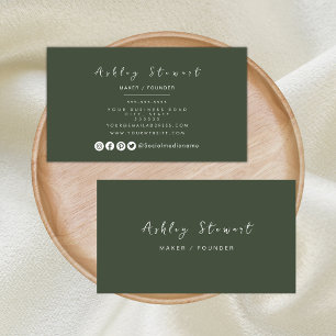 Carte De Visite Forêt verte minimale Marque professionnelle modern