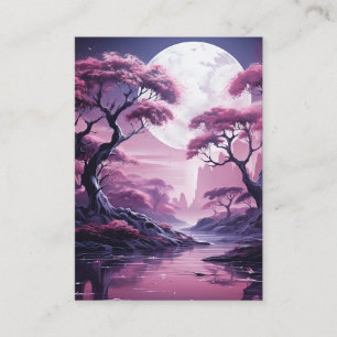 Carte De Visite Forêt violette en Arrière - plan lunaire