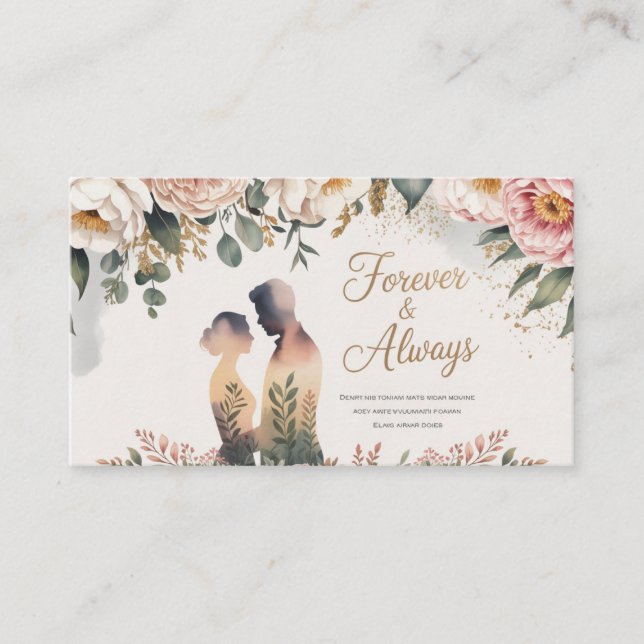 Carte De Visite Forever & Always - Silhouette botanique romantique (Devant)