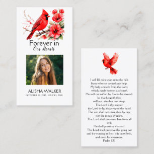 Carte De Visite Forever in Our Hearts Photo Funeral Prayer Card