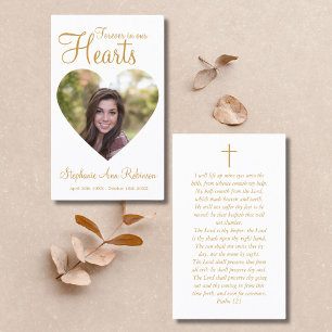 Carte De Visite Forever in Our Hearts Photo Funeral Prayer Card
