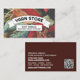 Carte De Visite Forfait tricot, Tricot, magasin de fils
