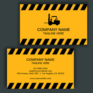 Carte De Visite Forklifts Jaune et Noir simples, Logisitcs pro