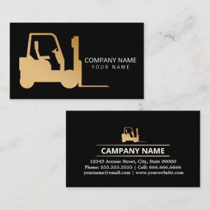Carte De Visite Forklifts noir et or, Logistique - Professionnel